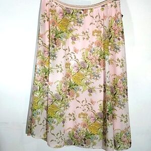 PAPER DOLLS NWT SIMPLY SOFT PINK MINT FLORAL SKIRT SIZE MED